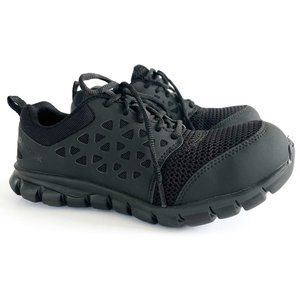 Reebok Men's Athletic Work Shoe Sz 6M Sublite Cushion Composite Toe Black RB4039